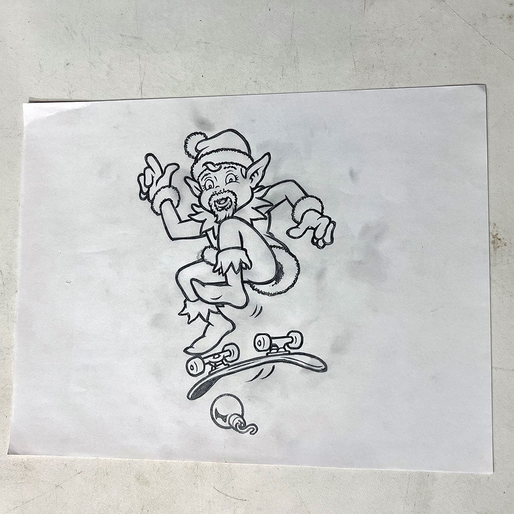 Sean Cliver / Original Art / Elf Flip (Pencil) – StrangeLove