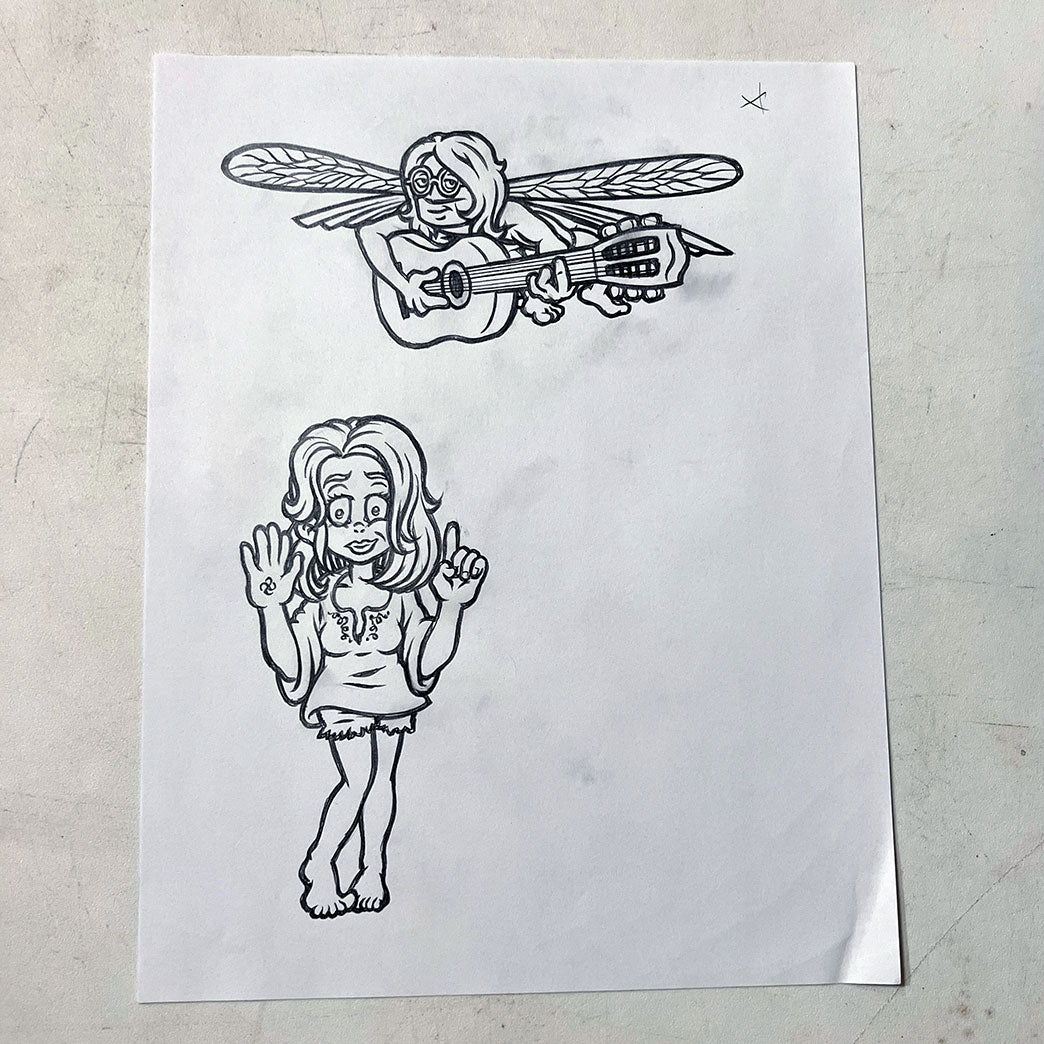 Sean Cliver / Original Art / Squeaky and Locust (Pencil