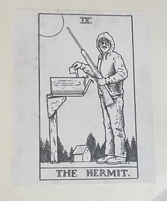 Sean Cliver / Original Art / Hermit Tarot Card (Pencil)