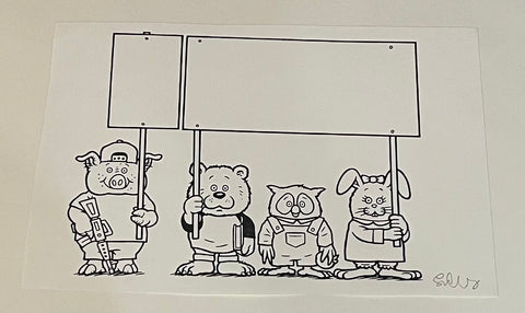 Sean Cliver / Original Art / Protest 4 (Ink)