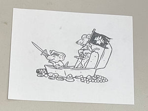 Sean Cliver / Original Art / SPoT Funny Animals Rat Pirate Ship (Pencil)