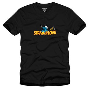 Strangelove Skateboards Blue Moon graphic t-shirt by Todd Bratrud in black