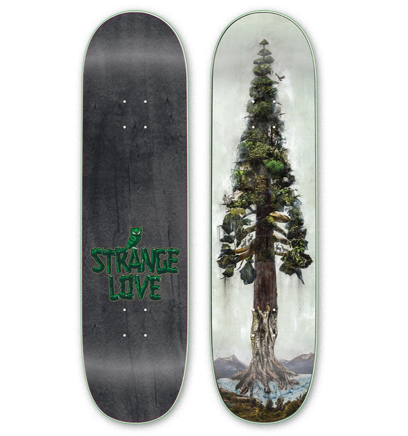 StrangeLove Skateboards 8.5 with Tree graphic by Dave Carnie.