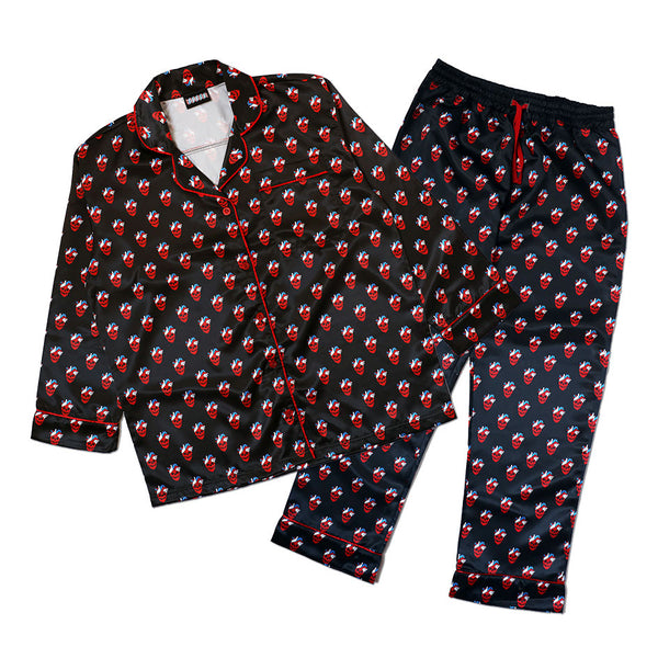 StrangeLove Pajama Set / Black Satin