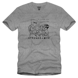 Serial Party 1 Zodiac Killer graphic for Strangelove Skateboards. Artwork by Sean Cliver. Graphite Heather T-shirt.