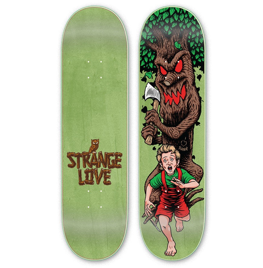 StrangeLove Skateboards 8.5 deck featuring Killing Tree graphic by Sean Cliver