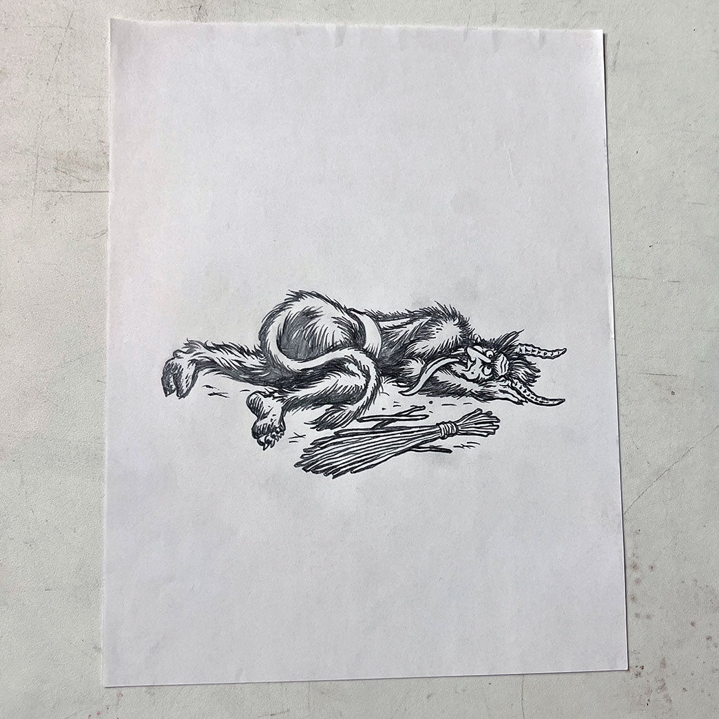 Sean Cliver / Original Art / Krampus (Pencil)