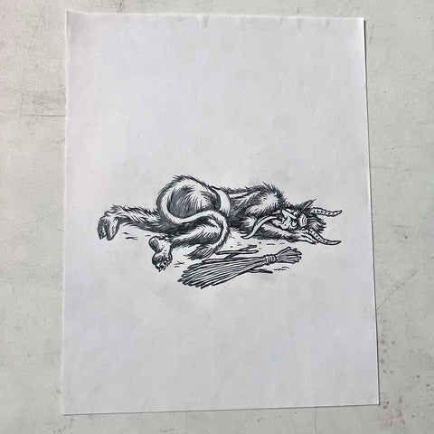 Sean Cliver / Original Art / Krampus (Pencil)