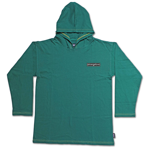Helvetica Logo / Green / Long Sleeve Hooded T-Shirt