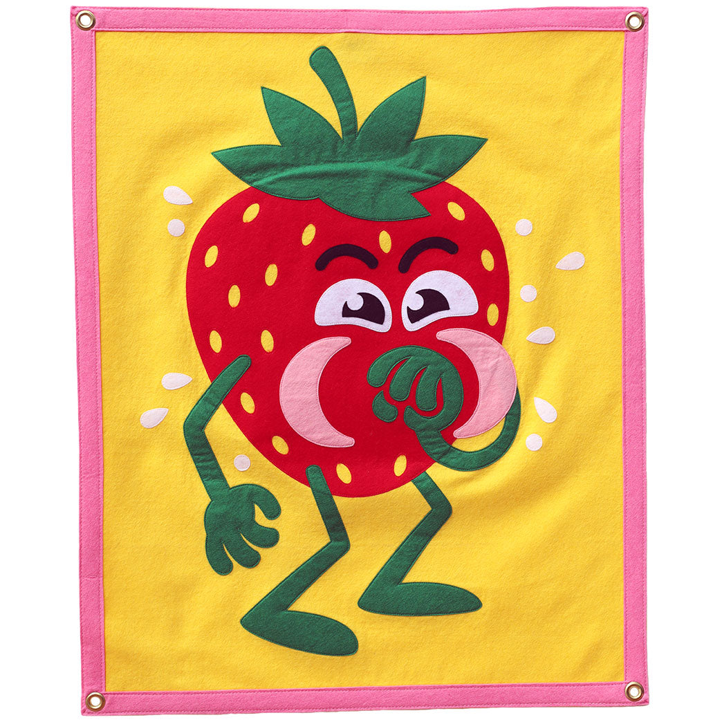 Oxford Pennant / Strawberry Cough Handmade Wool Banner