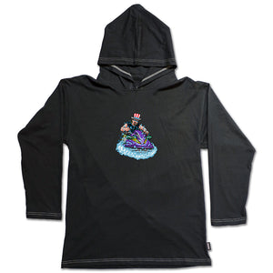 Jet Ski / Black / Long Sleeve Hooded T-Shirt
