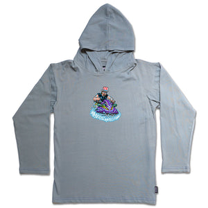 Jet Ski / Gray / Long Sleeve Hooded T-Shirt