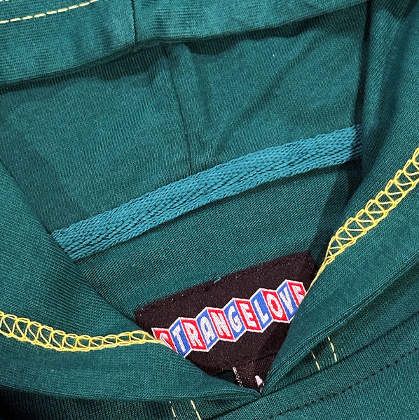 Helvetica Logo / Green / Long Sleeve Hooded T-Shirt